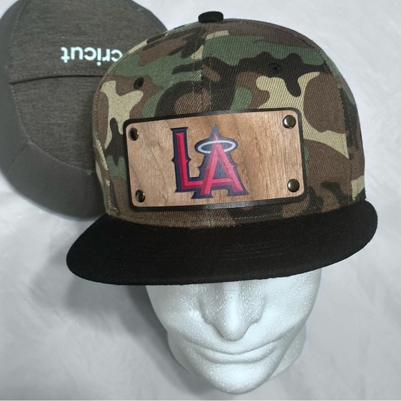 Men Snapback Hat Classic Hip Hop Style Flat Brim LA Wooden Patch camuflaje - Picture 12 of 16